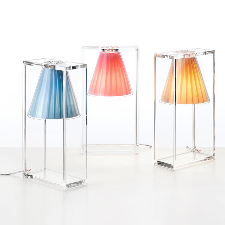 Lichtlucht tafellamp in roze, blauw en beige van Kartell