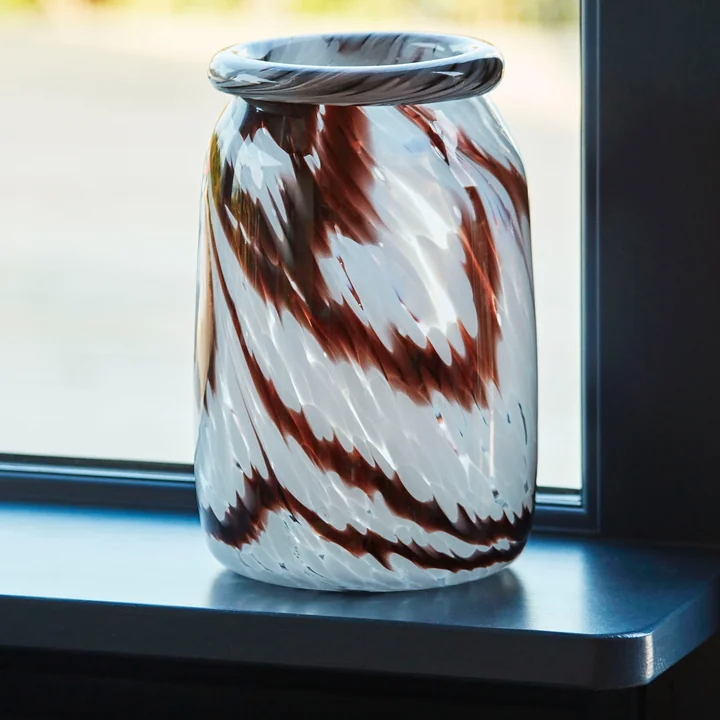 Splash Vaas L, Ø 17,5 x H 27 cm, koffie en wit van HAY