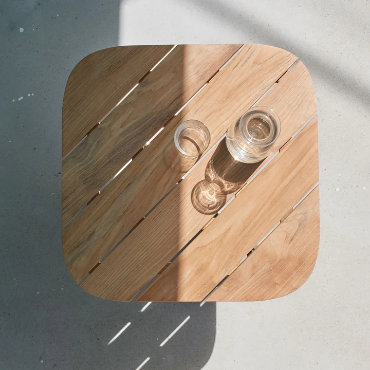 Lilium Lounge Tafel 60 x 60 cm, Teak / Roestvrij staal by Skagerak