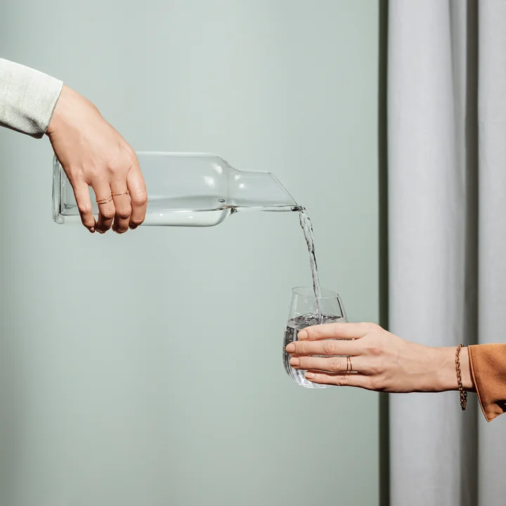 Glazen karaf met houten stop 1 l van Eva Solo in eikenhout / helder