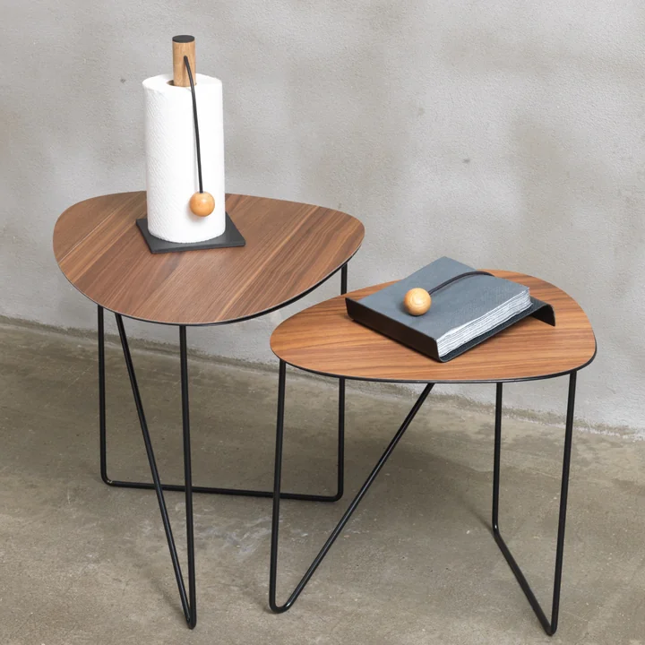 String Keukenrolhouder 30 cm, Hippo antraciet zwart en Curve bijzettafel van Lind DNA