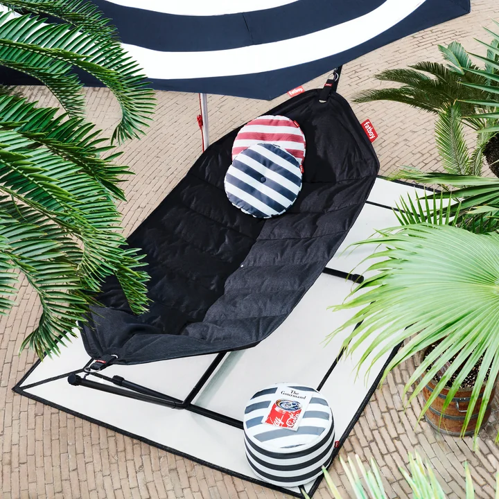 Hangmat Headdemock Circle zitkussen en Carpretty vloerkleed voor buiten van Fatboy