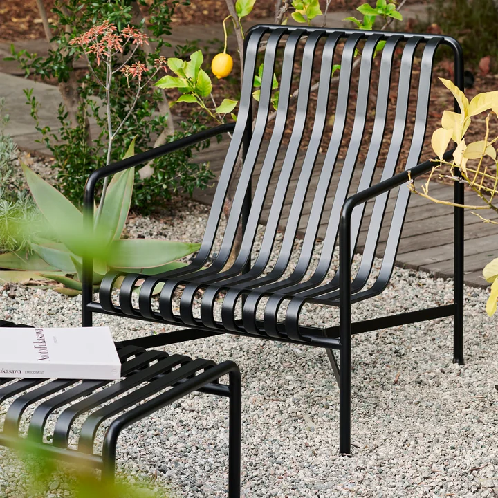 Palissade Lounge Chair High HAY uit antraciet