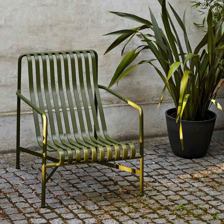 Palissade Lounge Chair High van Hay in olijf