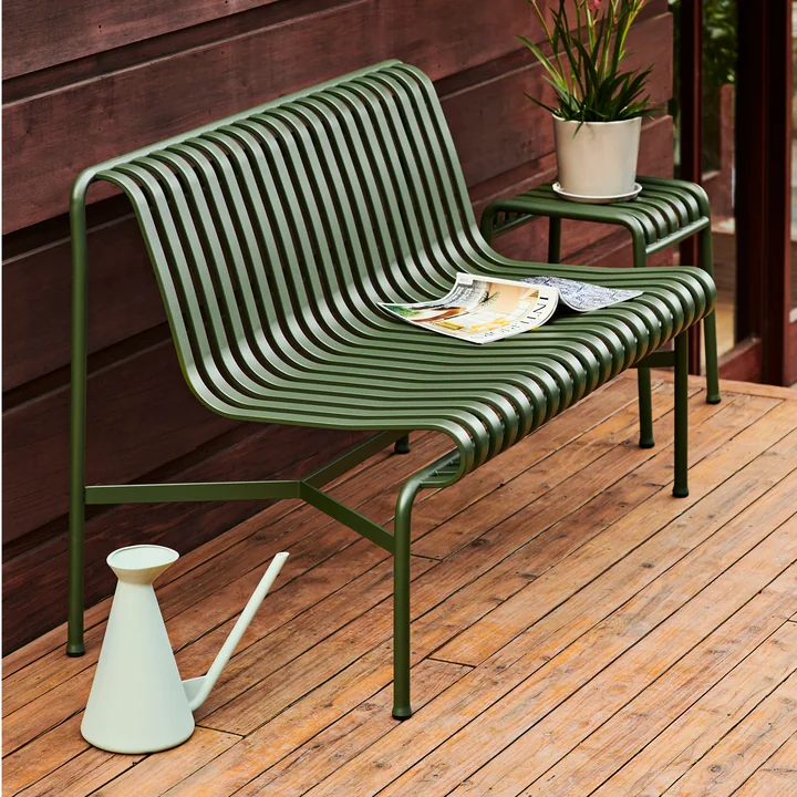 Palissade Dining Bench zonder armleuningen van HAY in olijfgroen