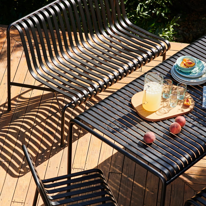 Palissade Dining Bench en Palissade tafel rechthoekig van Hay