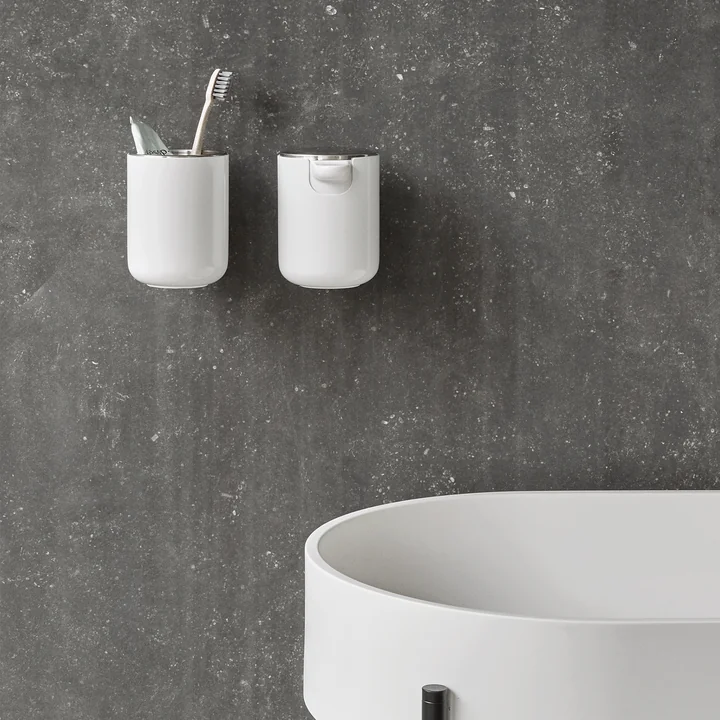 Badtandenborstelhouder wandbevestiging van Audo in het wit