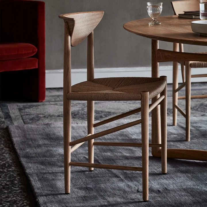 Drawn HM3 Stoel van & tradition in eiken wit geolied / papierkoord natuur