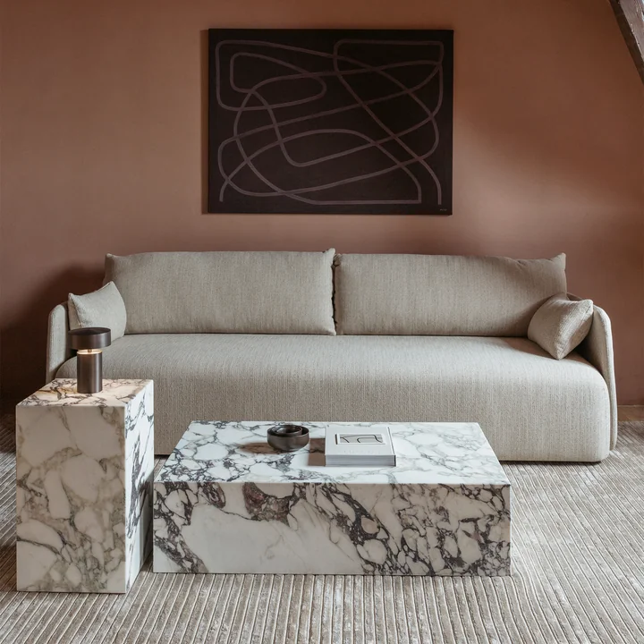 Comfortabele designbank in beige