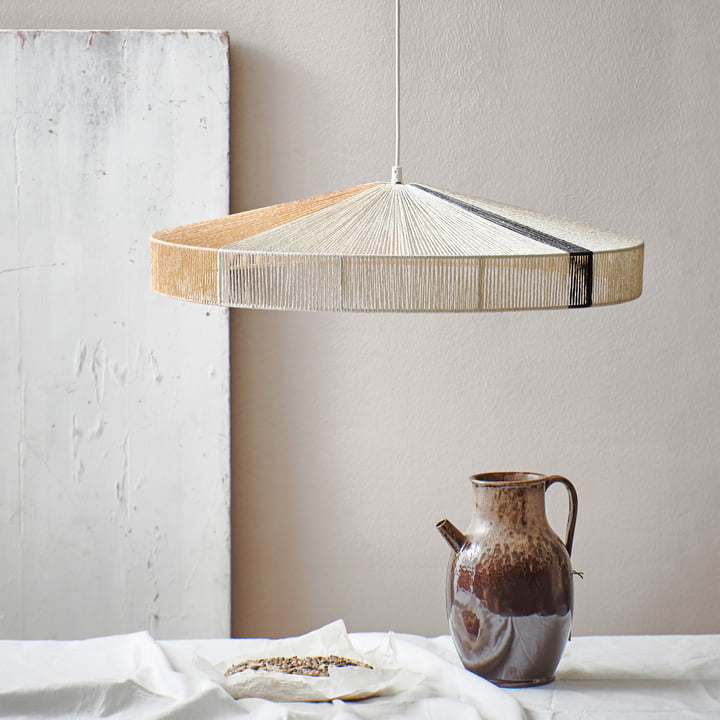 Rope hanglamp Ø 70 x H 15 cm van HKliving in zwart