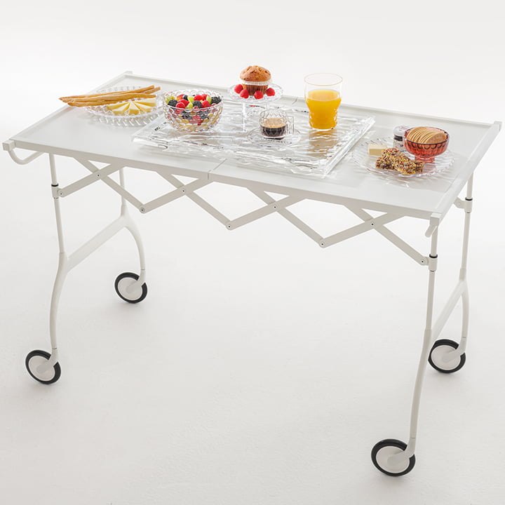 Battista trolley van Kartell in zwart mat wit