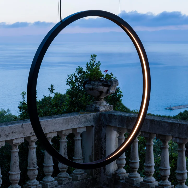 O Outdoor LED hanglamp Ø 90 cm, zwart van Artemide