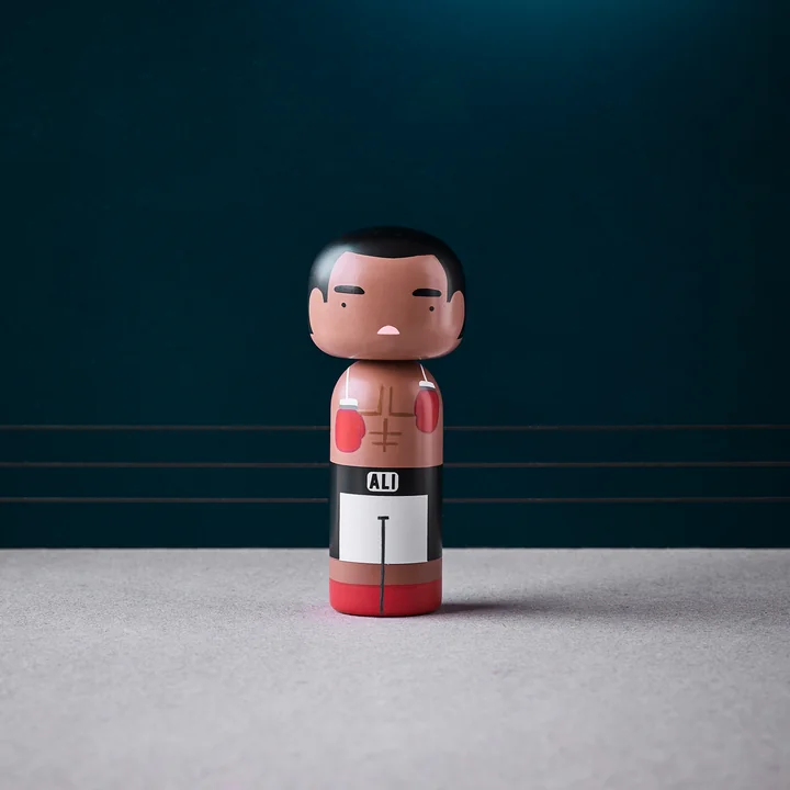 Sketch Inc. houten figuur H 14,5 cm, Muhammad Ali door Lucie Kaas