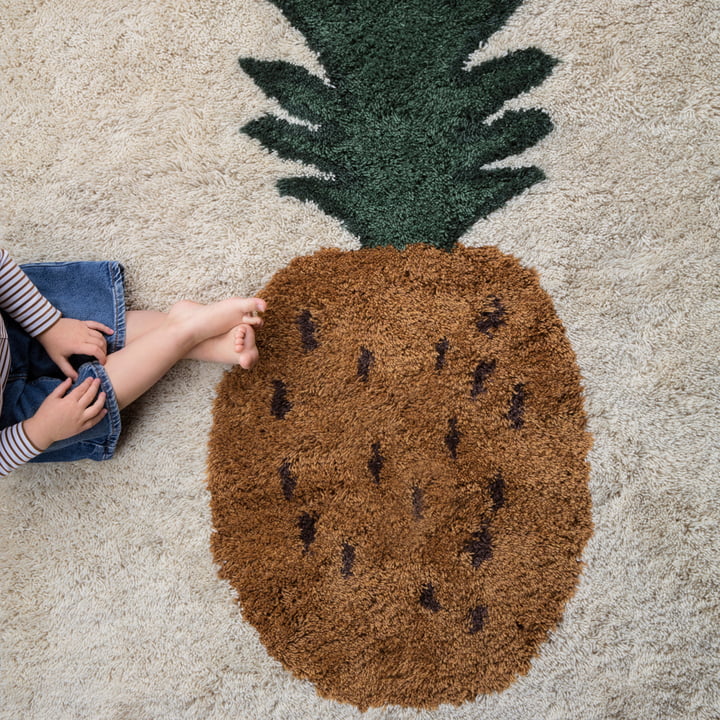 Het Fruiticana tapijt van Ferm Living met ananasmotief