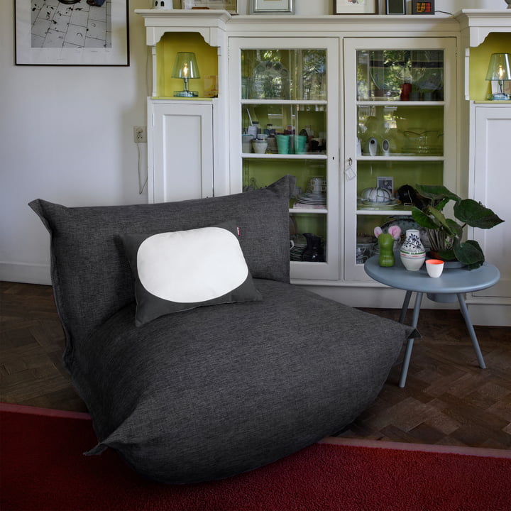 De Bonbaron-fauteuil en Pop Pillow kussens van Fatboy