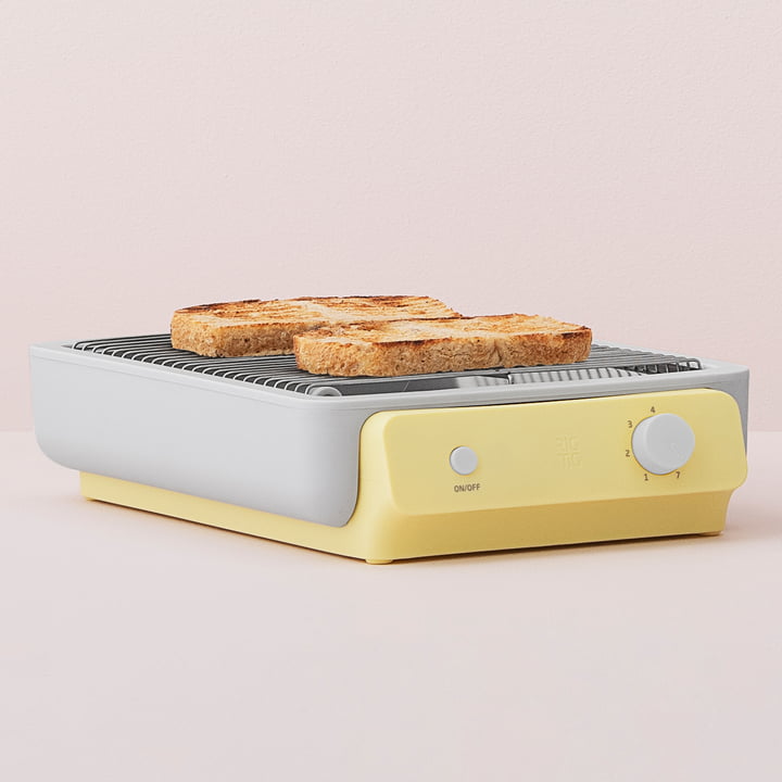 De Foodie platte broodrooster van Rig-Tig by Stelton in lichtgeel is een bijzonder mooie blikvanger