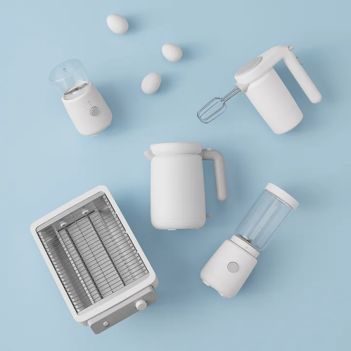 De witte Foodie keukenapparaten van Rig-Tig by Stelton imponeren met echte moderniteit
