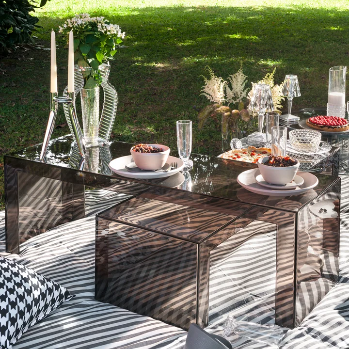 I Shine vaas, Battery tafellamp en Trama servies van Kartell