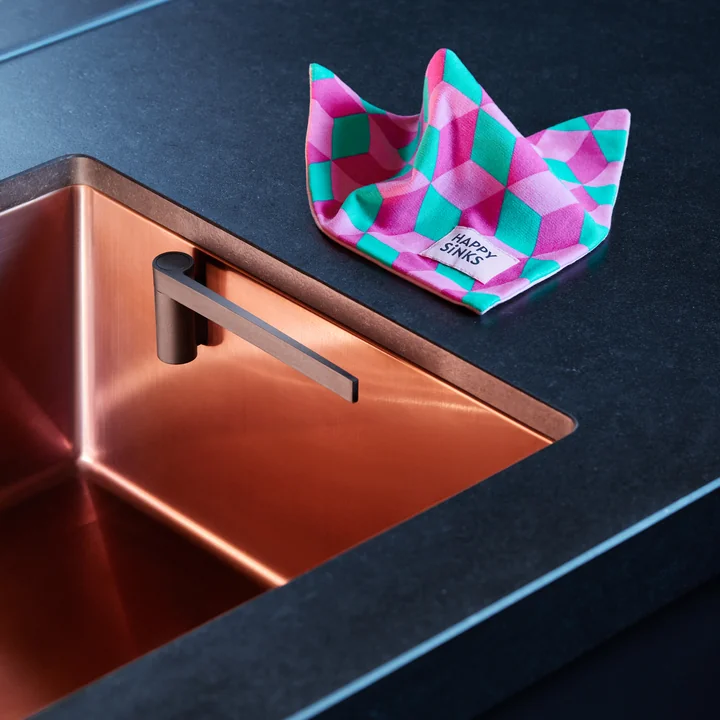 De vaatdoekhouder en de vaatdoek van Happy Sinks Maak van afwassen een plezier