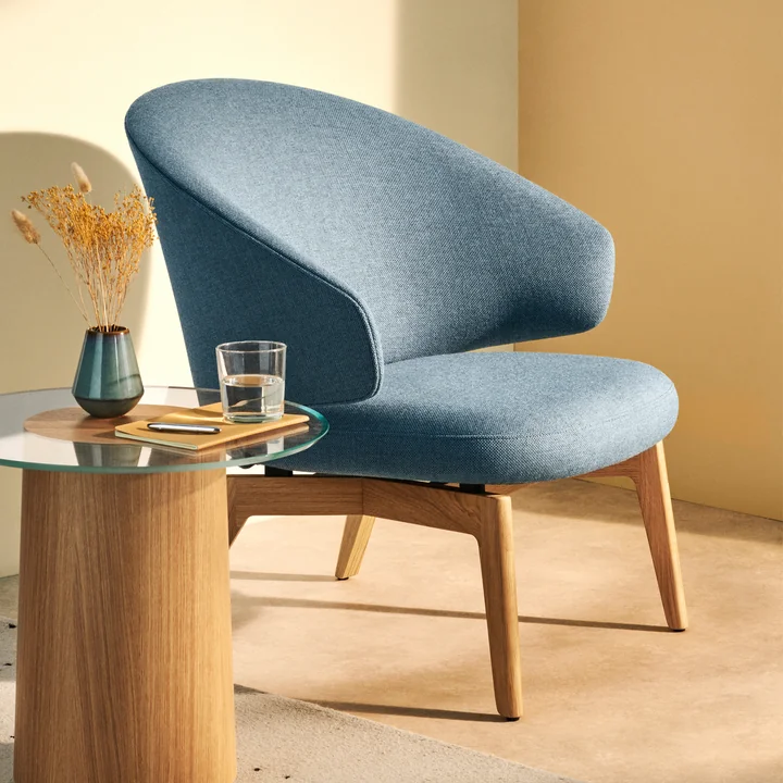 Let Loungestoel houten frame van Fritz Hansen