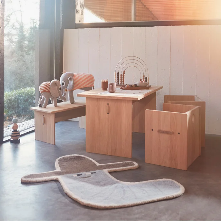 Het kinderkleed Animal van OYOY in een speelhoek