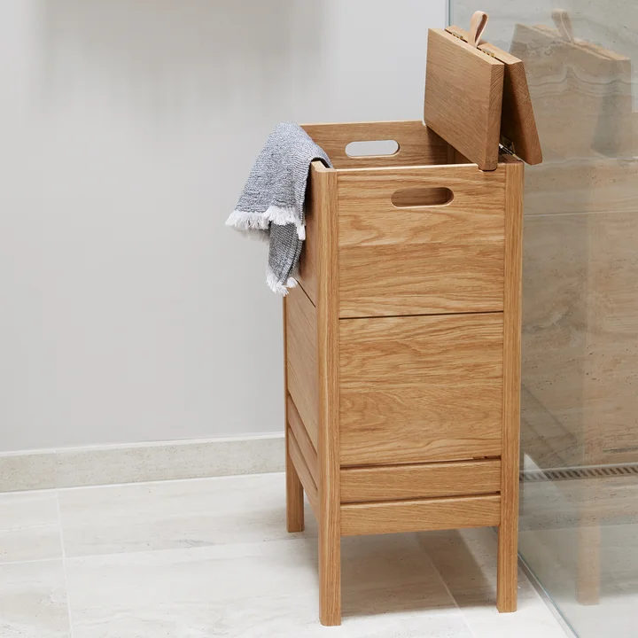 Stijlvolle houten wasbox