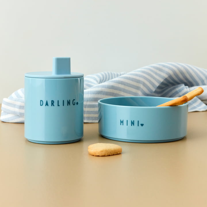 De AJ Mini Favourite Tritan servies van Design Letters met suikerzoete inscripties