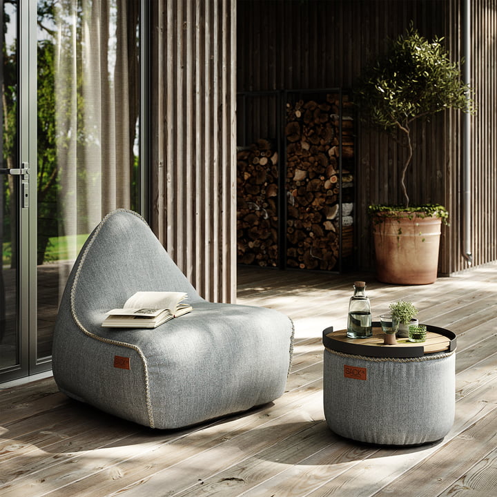 De Patio Outdoor Tray van SACK it op RETRO it Medley Drum Pouf