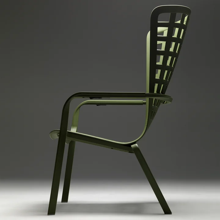 De Folio outdoor fauteuil met ruitpatroon en matte afwerking