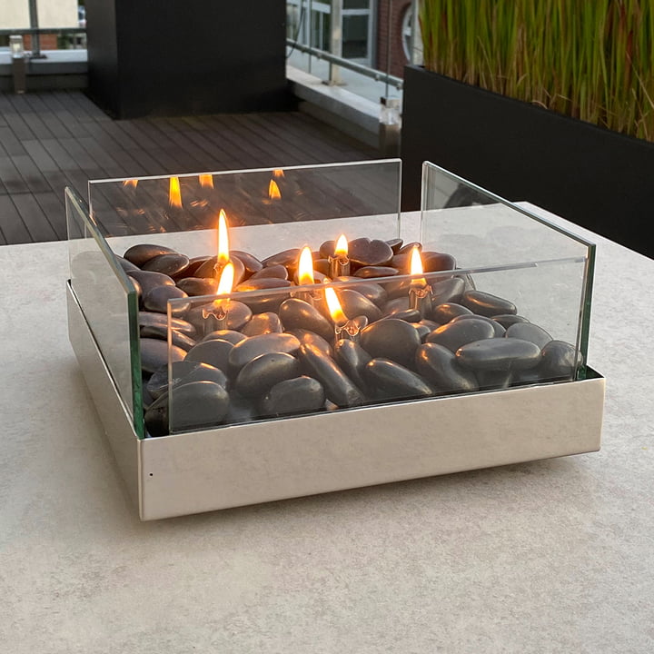 Fireplace Tafelhaard 23 x 23 cm van Philippi in zilver / zwart