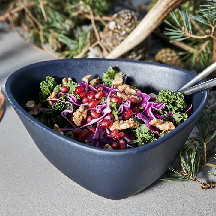 Curve Stoneware Kom M 0,8 l van Lind DNA in navy blue