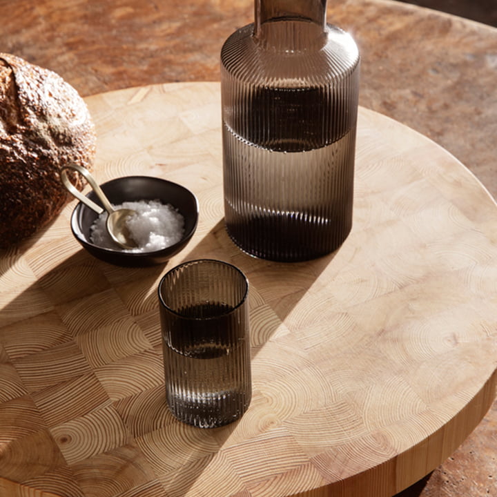 Ripple Glazen (set van 4) en karaf van ferm Living