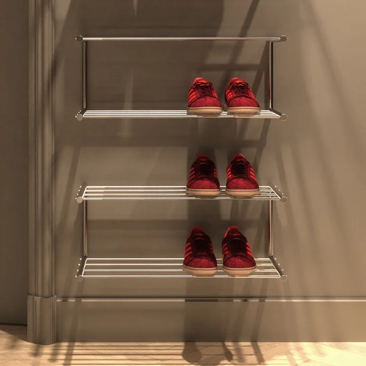 Het Nova schoenenrek van Frost is minimalistisch maar functioneel