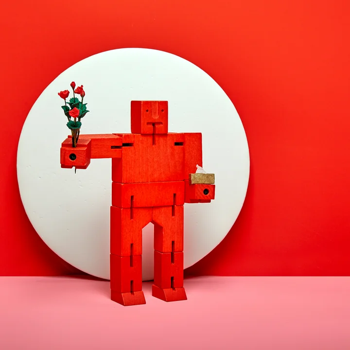Cubebot van Areaware in rood