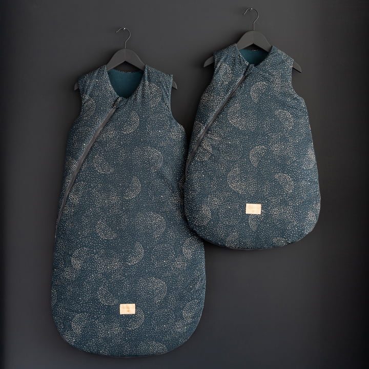 Cocoon Baby -Slaapzak van Nobodinoz in de kleur gold bubble / night blue