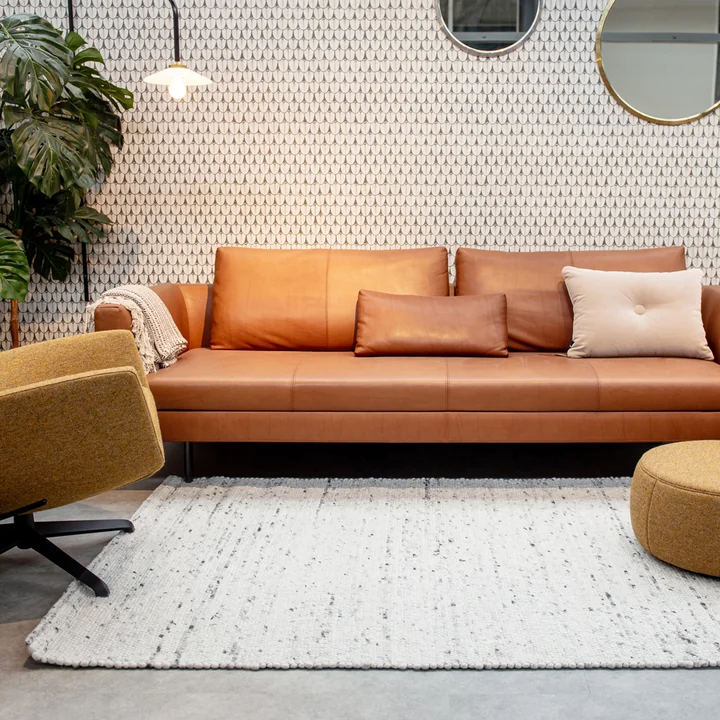 Vilten bolletjesdeken Pebble by Collection in beige gemêleerd