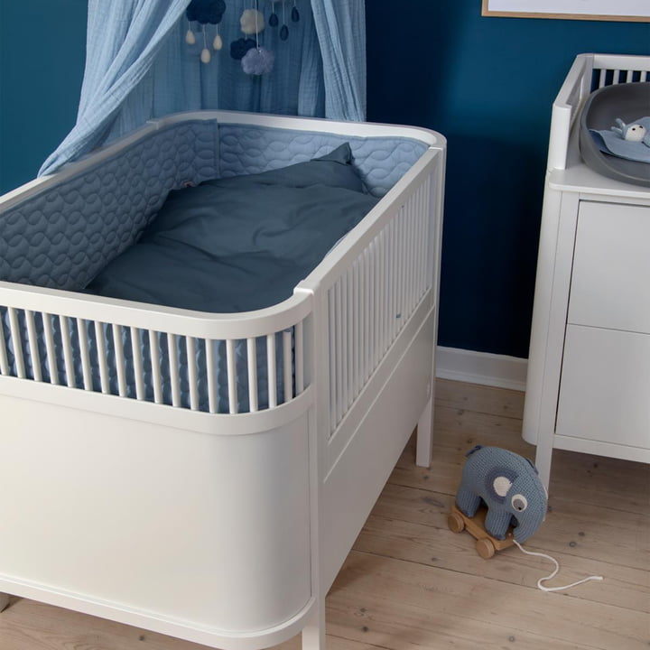 Sebra Baby ledikant bumper van in poeder blauw