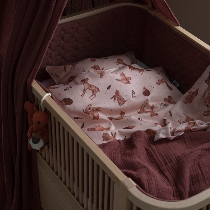 Sebra Baby ledikant bumper van in bordeaux rood