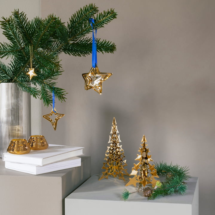 Kerstmobiel vallende ster, Kersttafelboom en Kerst Collectibles theelichthouder van Georg Jensen