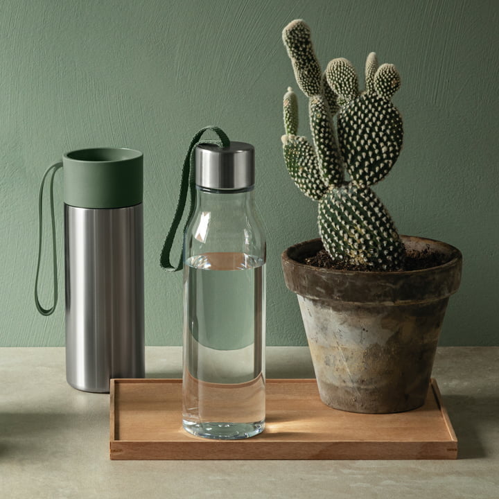 Drinkfles 0,5 l & To Go thermo beker in cactusgroen by Eva Solo