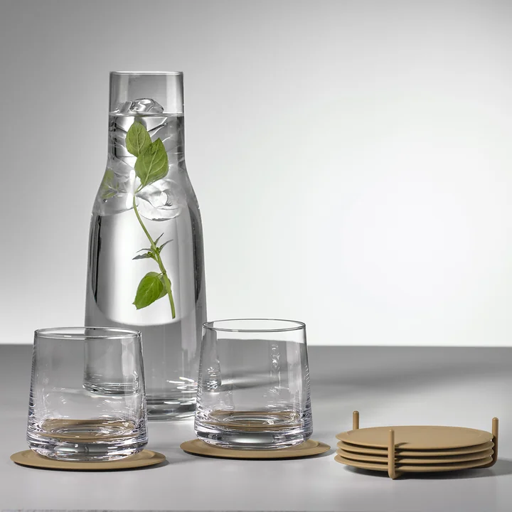 Glazen onderzetter van Zone Denmark in kaki (set van 6)