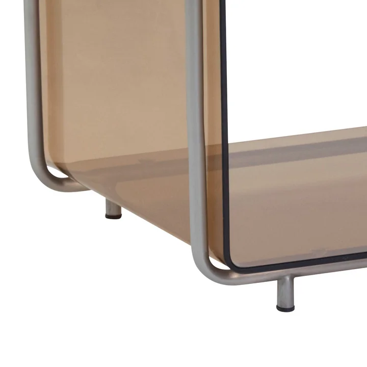 Tijdschriftenhouder in gerookt glas look