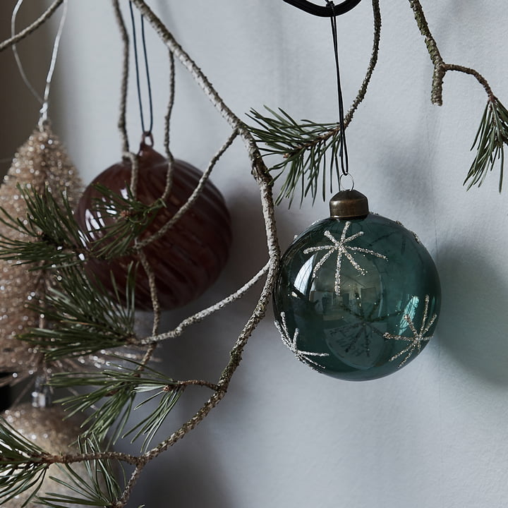 Glas Star Kerstbal van House Doctor in de kleur groen