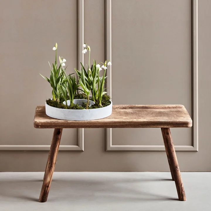 The Ring Kandelaar voor blokkaarsen van House Doctor in de kleur betongrijs