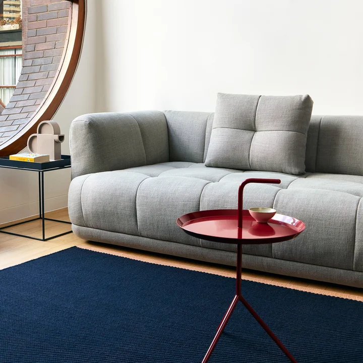 Quilton 3-zitsbank van HAY in de uitvoering Linen Grid adriatic blue