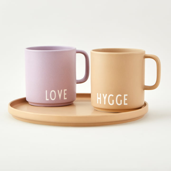 Design Letters - AJ Favourite Porseleinen mok met handvat, Love / lavendel - Hygge / beige