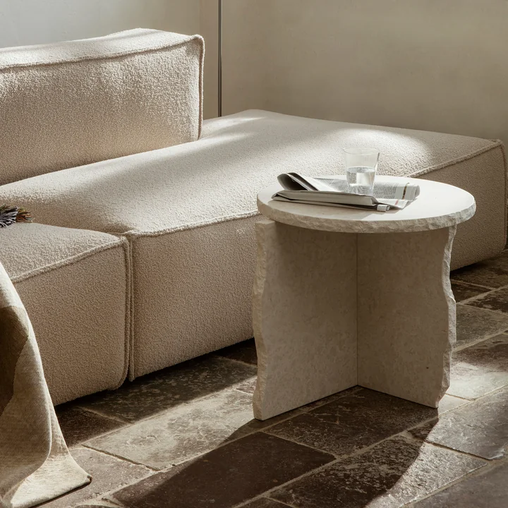 Mineral Marmeren Sculptuurtafel by Ferm Living from Bianco Curia