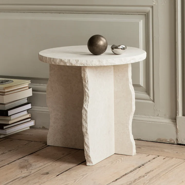 Mineral Marmeren Sculptuurtafel by Ferm Living from Bianco Curia