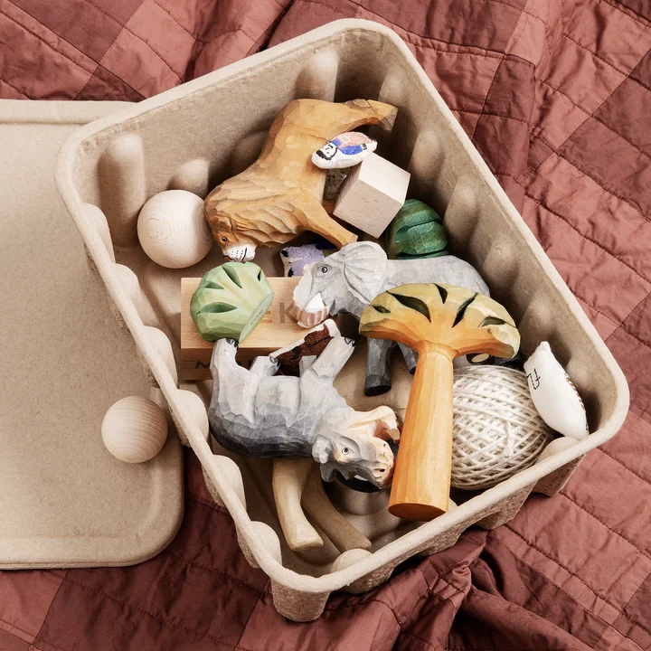 Handgesneden Safari Houten Figuren by Ferm Living