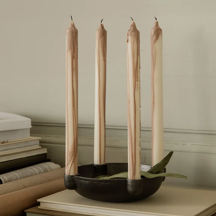 Dryp Steunkaarsen van Ferm Living in de beige/witte versie